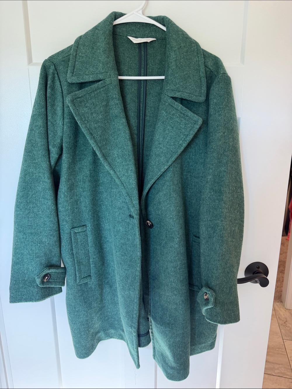 LC Lauren Conrad Teal Green Wool Pea Coat